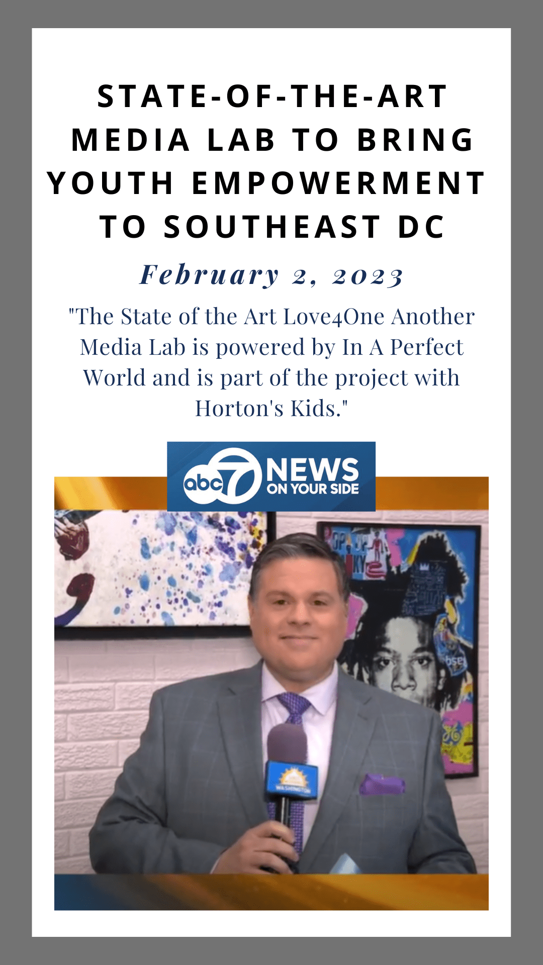 State-of-the-Art Media Lab to Bring Youth Empowerment to Southeast DC, February 2, 2023,